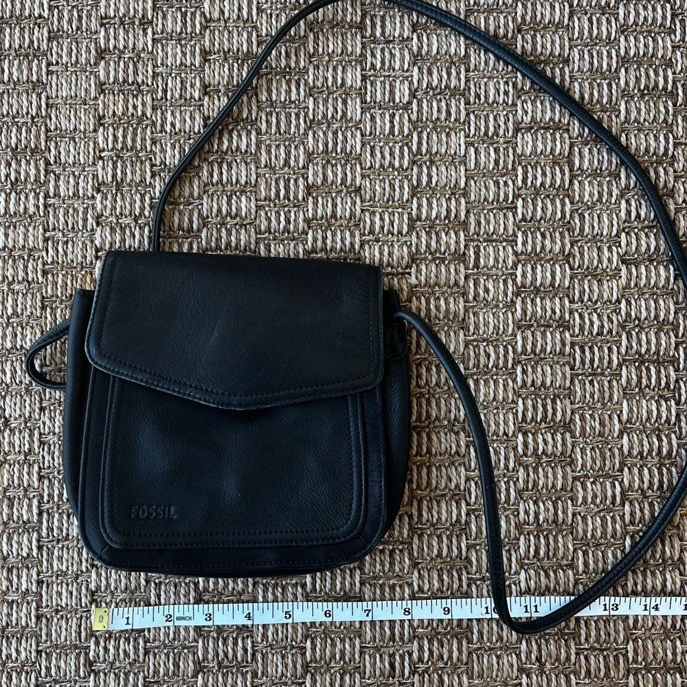 Vintage Fossil Midnight Black Crossbody Bag